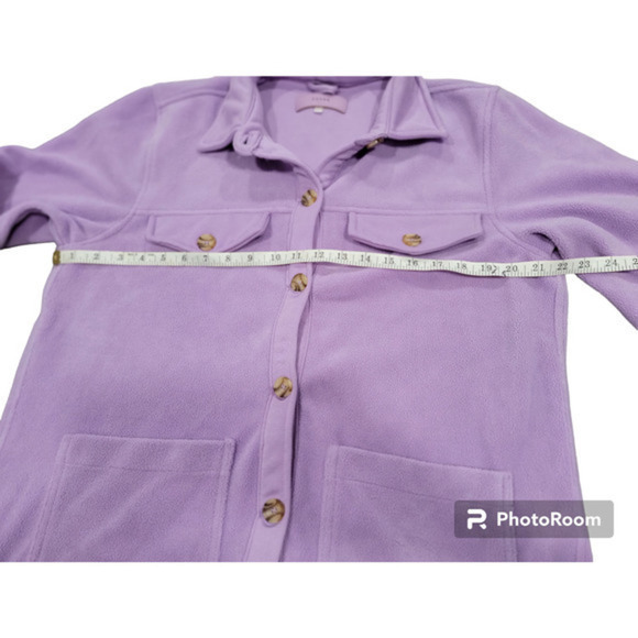 BLANKNYC Fleece Shirt Jacket w/Pockets‎ Lilac size Large - Picture 10 of 10
